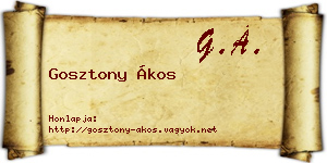 Gosztony Ákos névjegykártya