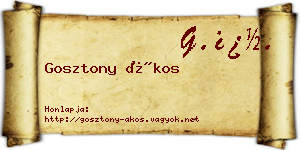 Gosztony Ákos névjegykártya